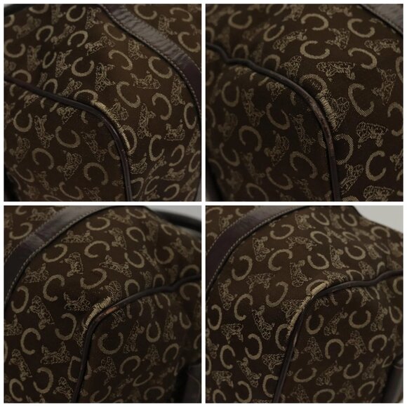 CELINE C Sulky Boston Bag Canvas Brown Gold Auth ep8383 - Picture 16 of 16